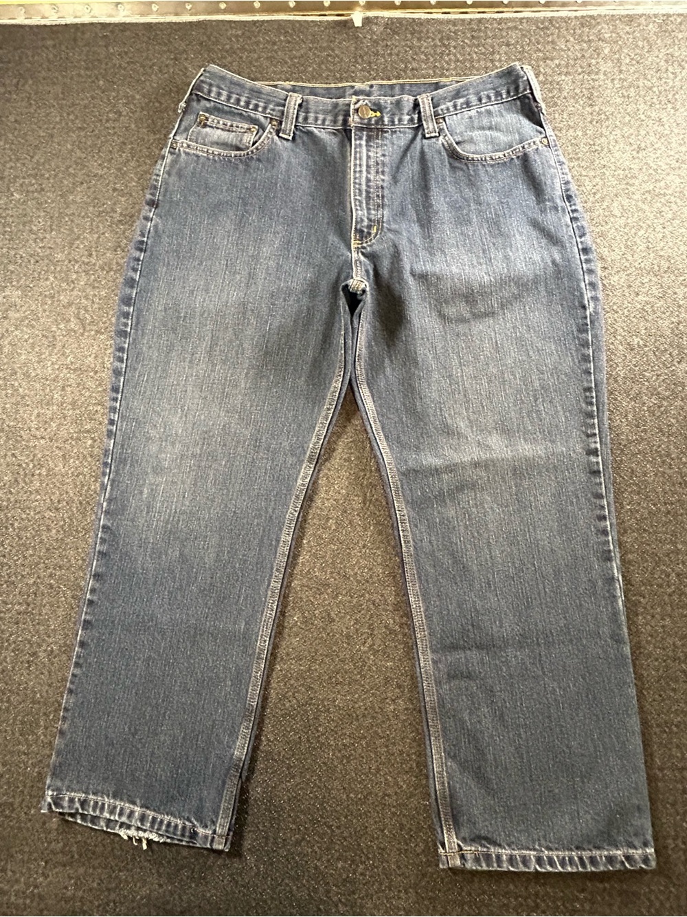 Carhartt Mens 38x28 Holter Relaxed Fit Jeans Blue Denim Work Pants EX 101483-968